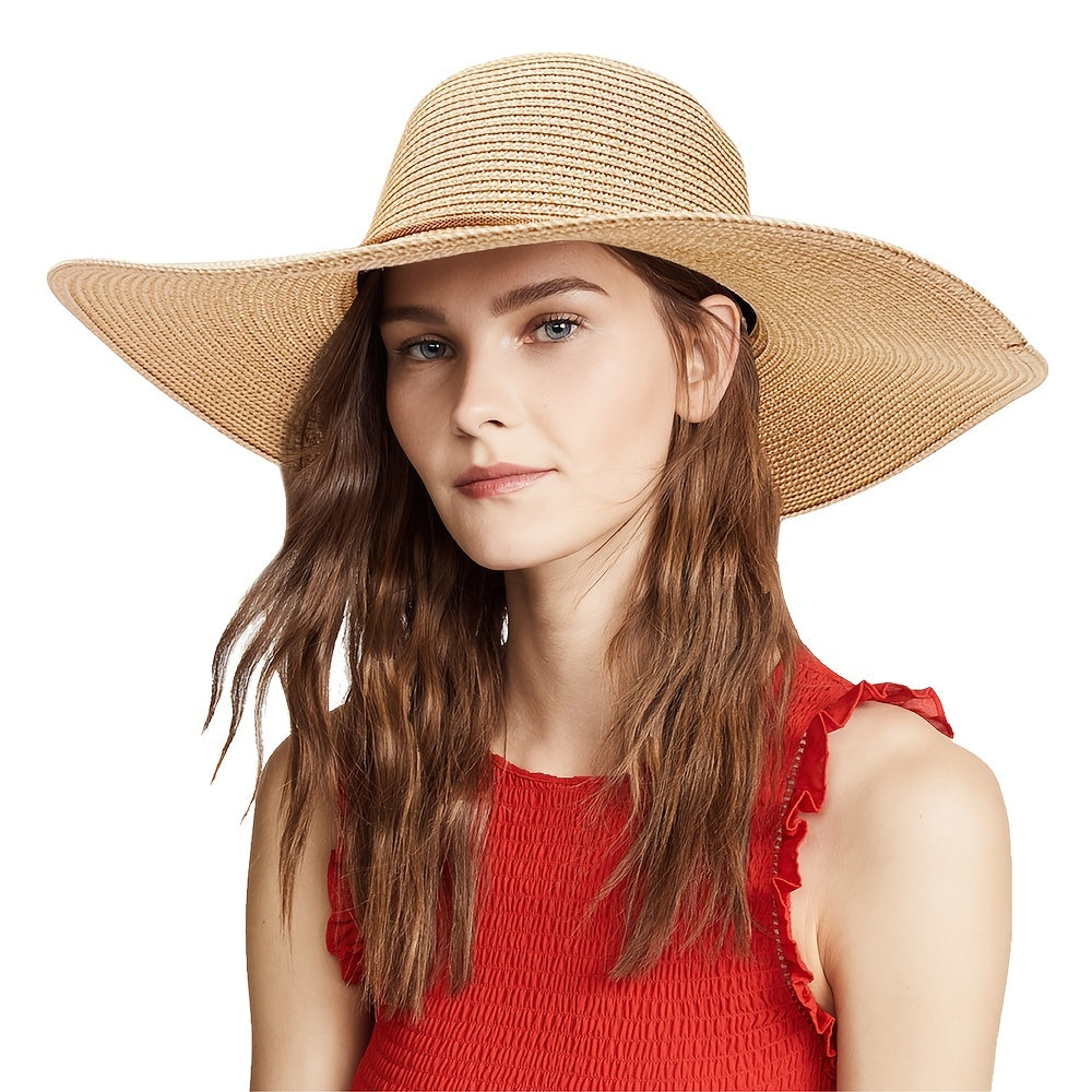 Boho Sun Hat Tassel Chain Decor Straw Beach Hat