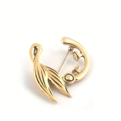 Tail Shaped Collar Pin Evening Dress Brooch Pin Party Clothing Decoration