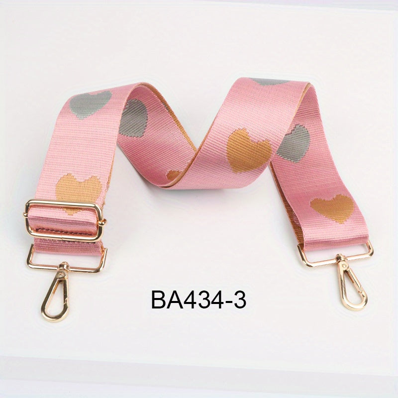 Love Pattern Wide Bag Strap Lightweight Adjustable Strap
