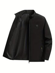 Classic Windbreaker Jacket Men's Casual Zip Up Zipper Pockets Jackets