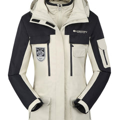 3 in 1 Block Punch Jacket Waterproof Windproof Ski Coat Women's Clothing
