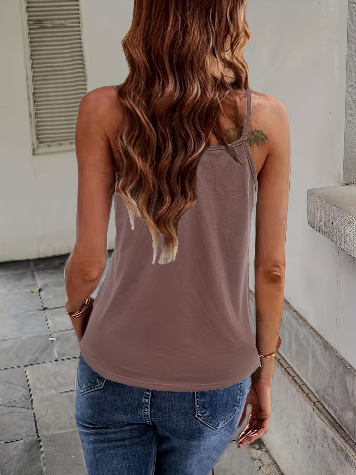 Sleeveless Cami Top Solid Casual Top For Summer & Spring