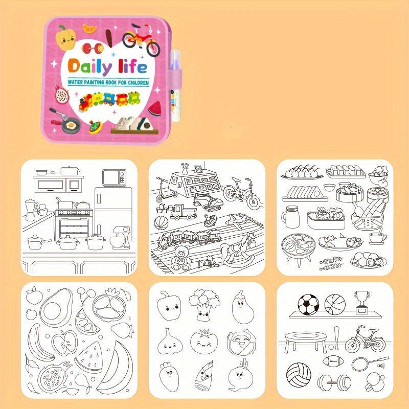 Kids' Magic Water Drawing Book DIY Collapsible Art Vibrant Animal & Nature Theme