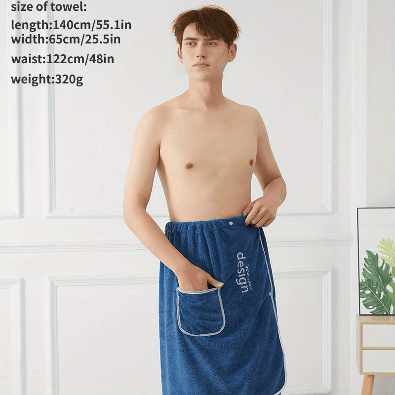 Men's Coral Fleece Bath Skirt Towel