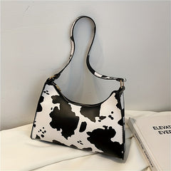 Animal Pattern Shoulder Bag Zipper Baguette Bag Underarm Bag