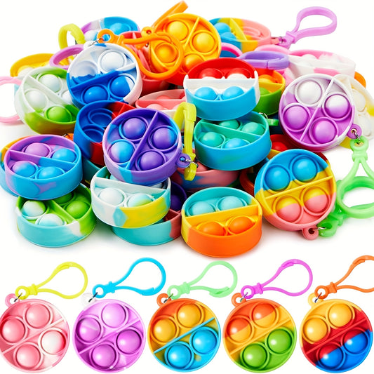 30pcs Mini Silicone Pop Fidget Sensory Toys for Ages 3-6, Party Favors