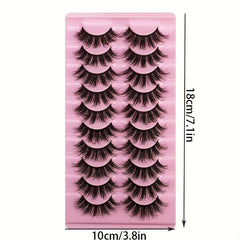 10 Pairs Fluffy Wispy Faux Mink Lashes Strip Eyelash 3D Extension