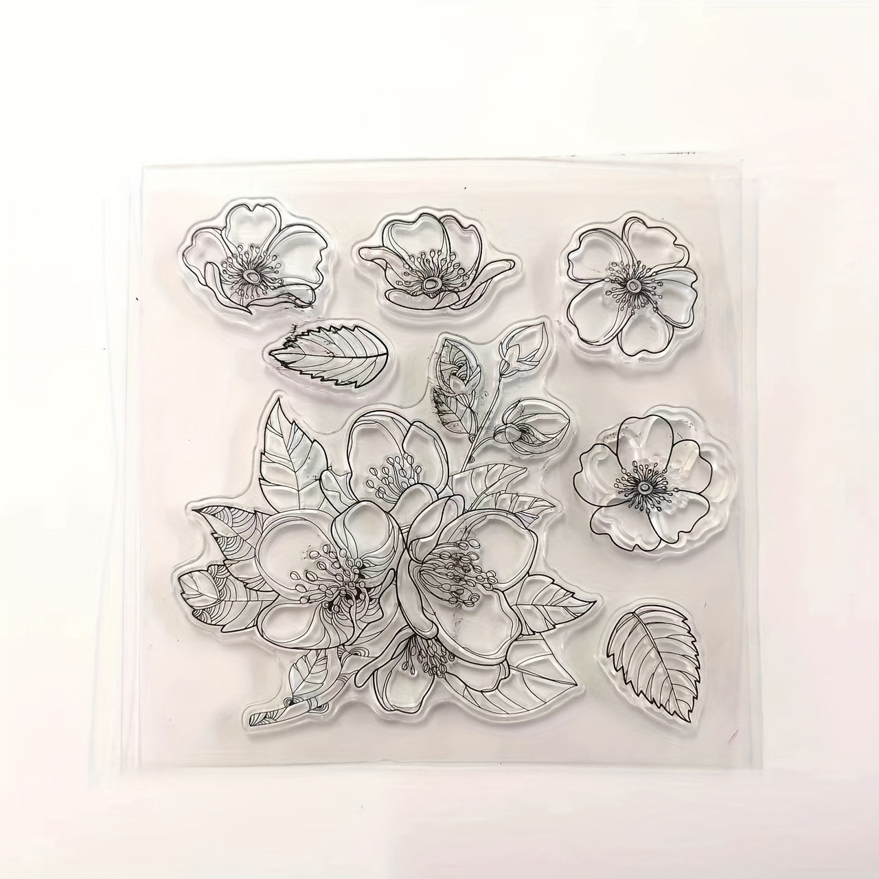 Flower Pattern Silicone Stamp DIY Scrapbook Card Decor