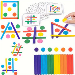 Kids Rainbow Stick Puzzle Montessori Toys Educational Wooden Toy