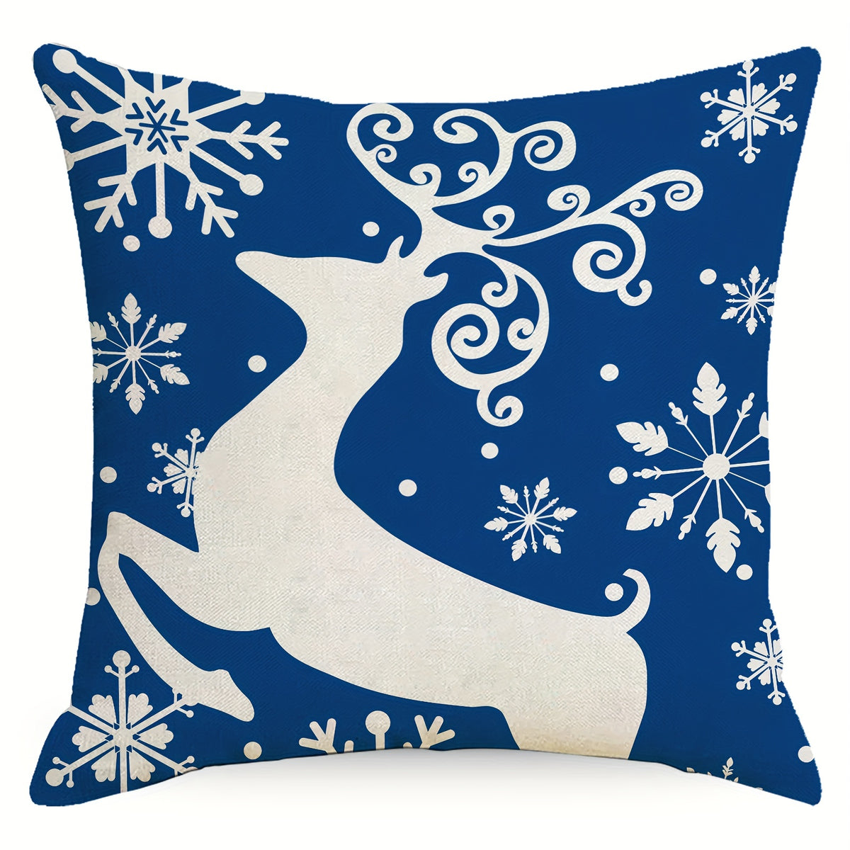Christmas Snowflake Elk Cushion Cover for Home Decoration