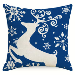 Christmas Snowflake Elk Cushion Cover for Home Decoration