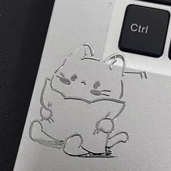 3D Cartoon Cat Pillow Metallic Texture Stickers Waterproof Decorative