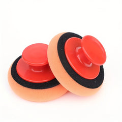 Car Beauty Waxing Sponge Set with Handle Round Polishing Brush