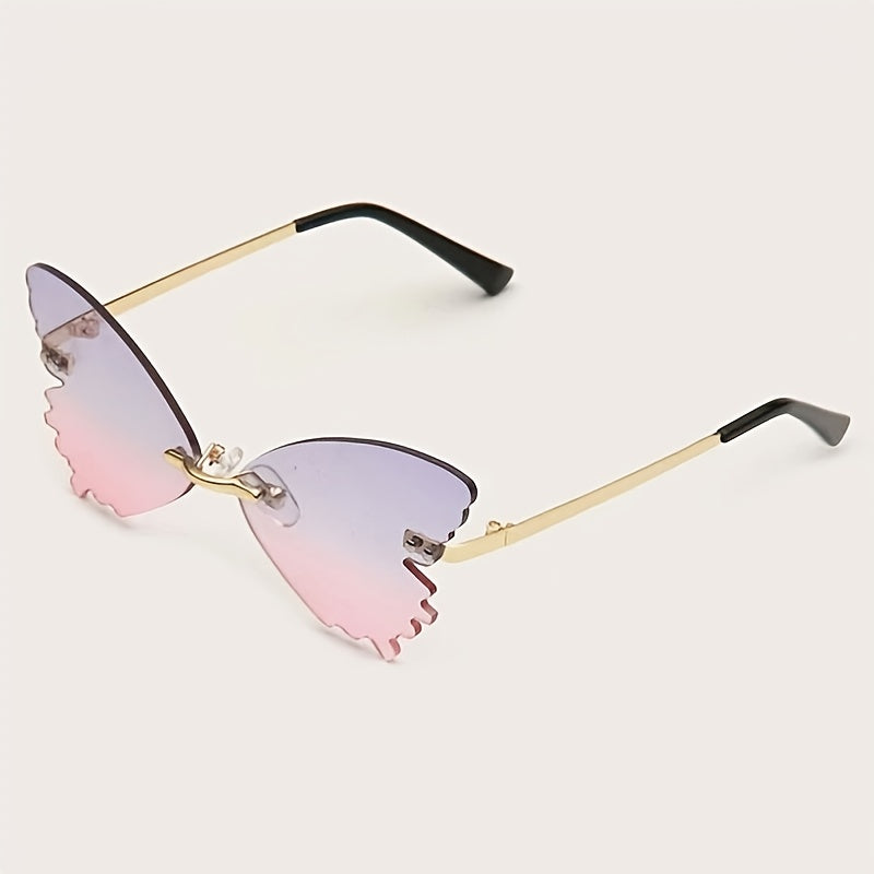 Kids Butterfly Rimless Sunglasses Pink