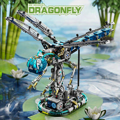 1000pcs Mechanical Dragonfly Blocks Animal Toys Display Stand Decoration