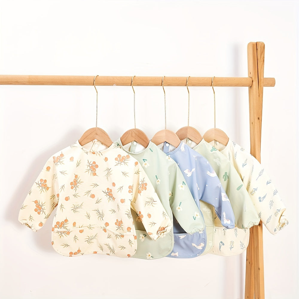 Long Sleeve Waterproof Baby Bib Easy Cleaning Anti Dirt