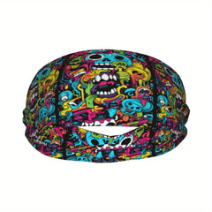 Neon Print Unisex Sports Headband Sweat Wicking Stretchy Polyester