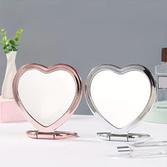 Heart Shaped Travel Makeup Mirror for Girls & Women