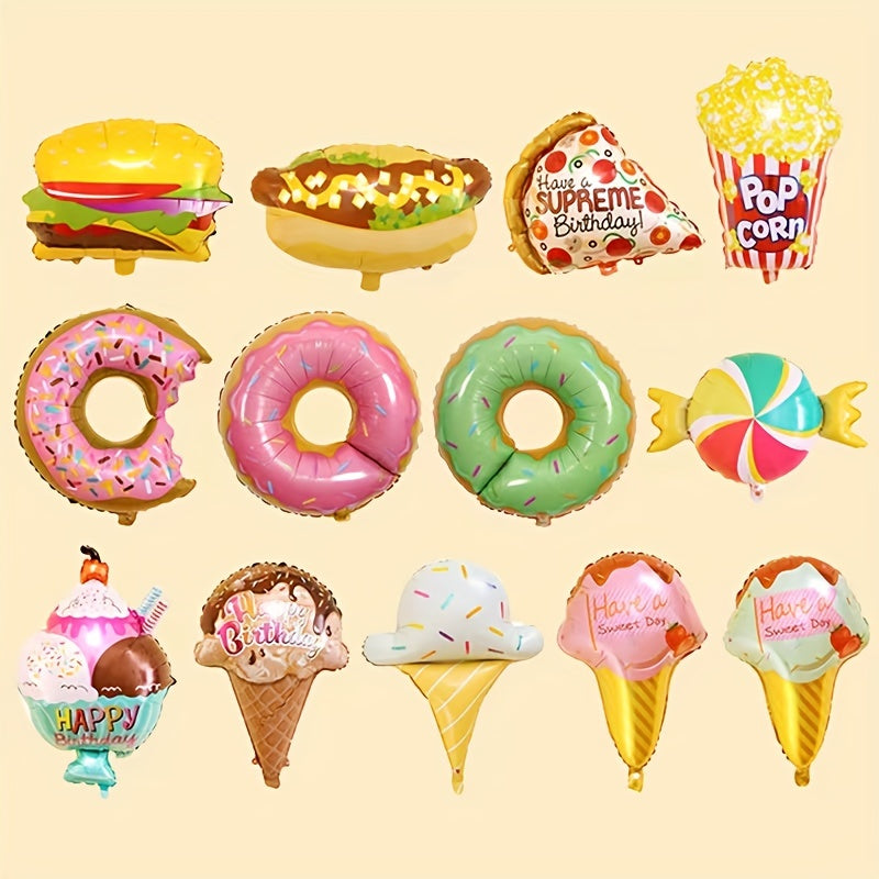 Pizza Hot Dog Popcorn Donut Burger Balloon Decoration