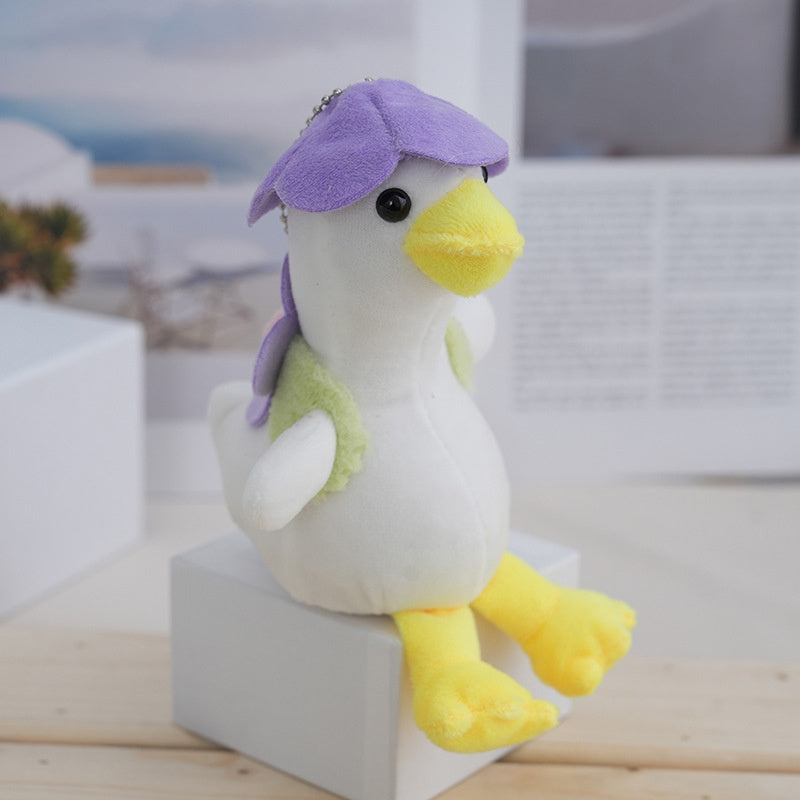 2pcs Duck Plush Doll Keychain Funny Stuffed Toys Key Ring Backpack Decoration