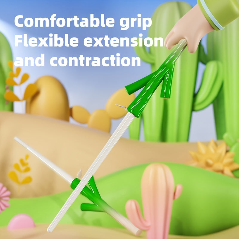 Stretchable Scallion Sword Toy with Green Onion for Fun Pranks