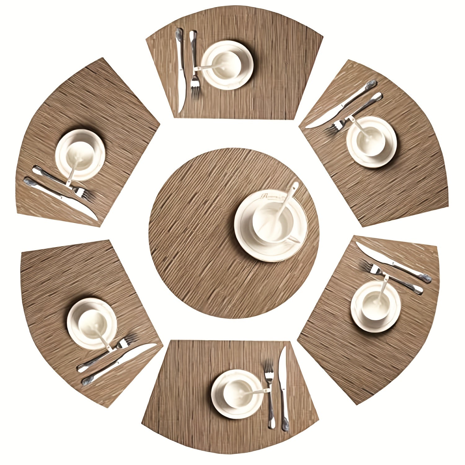 Set Of 7 Round Table Placemats Wedge Placemats With Centerpiece