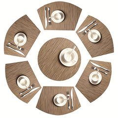 Set Of 7 Round Table Placemats Wedge Placemats With Centerpiece