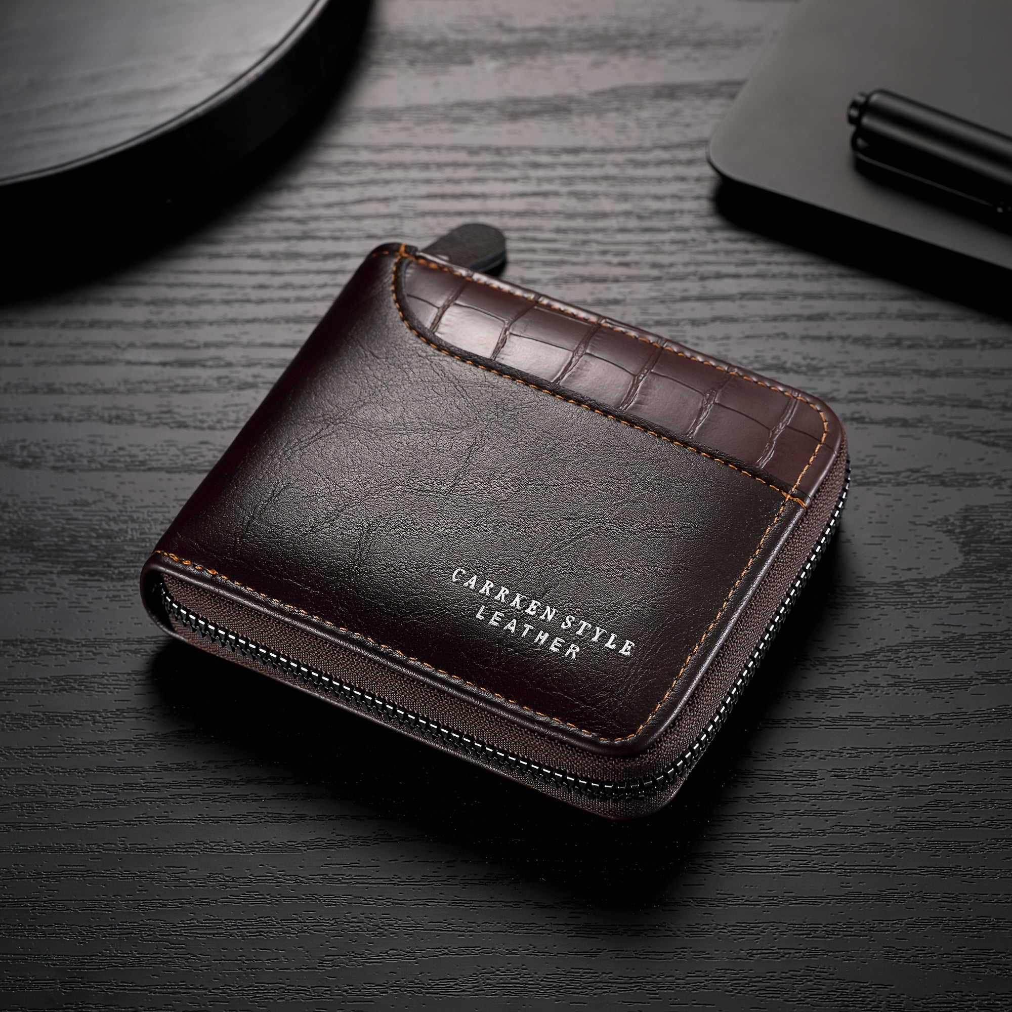 Stylish Mens Zipper Wallet with Card Slots