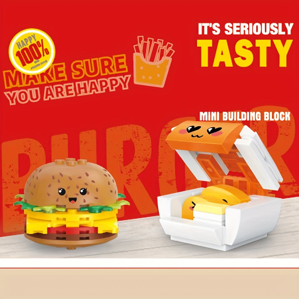261pcs Building Blocks Hamburger Package DIY Fast Food Model Gift