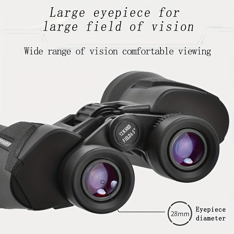 12x50 Compact Binoculars HD Portable - BAK4 Prism IPX6 Waterproof