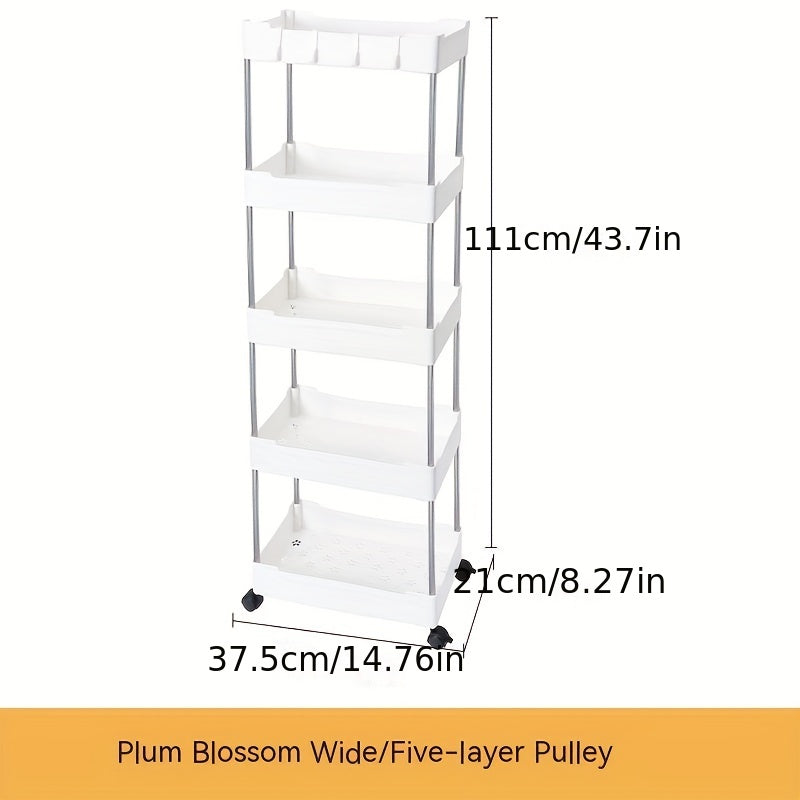 Mobile Storage Rack 5-Layer Home Organizer Without Wheels