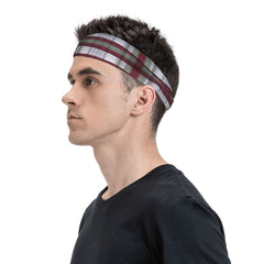Check Plaid Headband for Sports & Casual Wear Green & Checkered Pattern