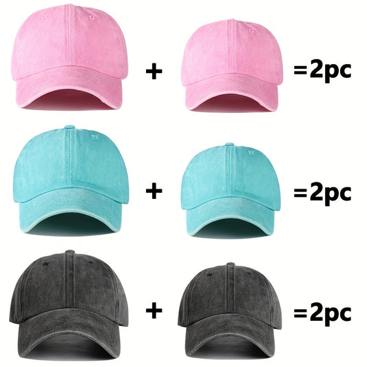 2PCS Retro Baseball Caps for Boys and Girls Outdoor Sunshade Hats
