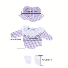 Purple Doll Dress for 12-13 Inch Baby Toy Crawling Doll