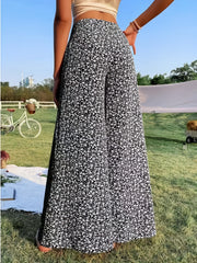 Women's Plus Ditsy Floral Print Wide Leg Trousers