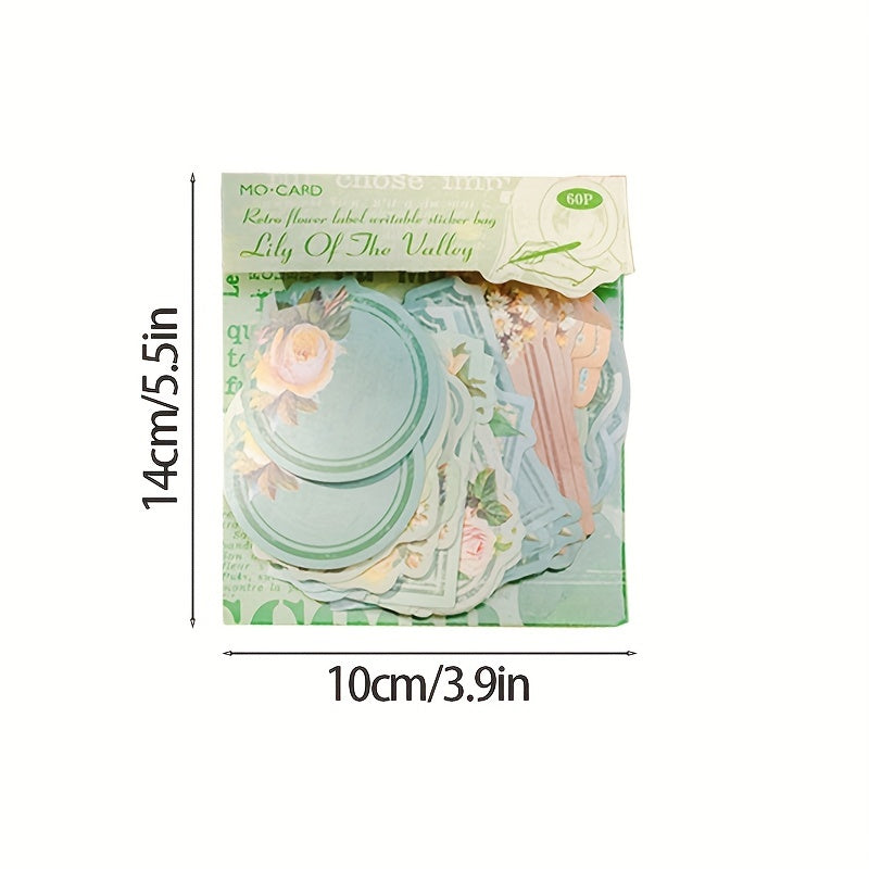Retro Flower Label Sticker Package Garden Memo Series Plant Flower Notebook