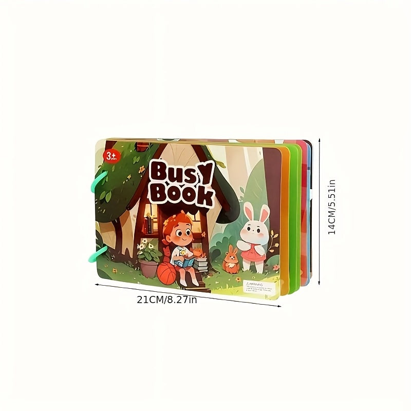 Interactive Quiet Book with Reusable Stickers - Educational Toy