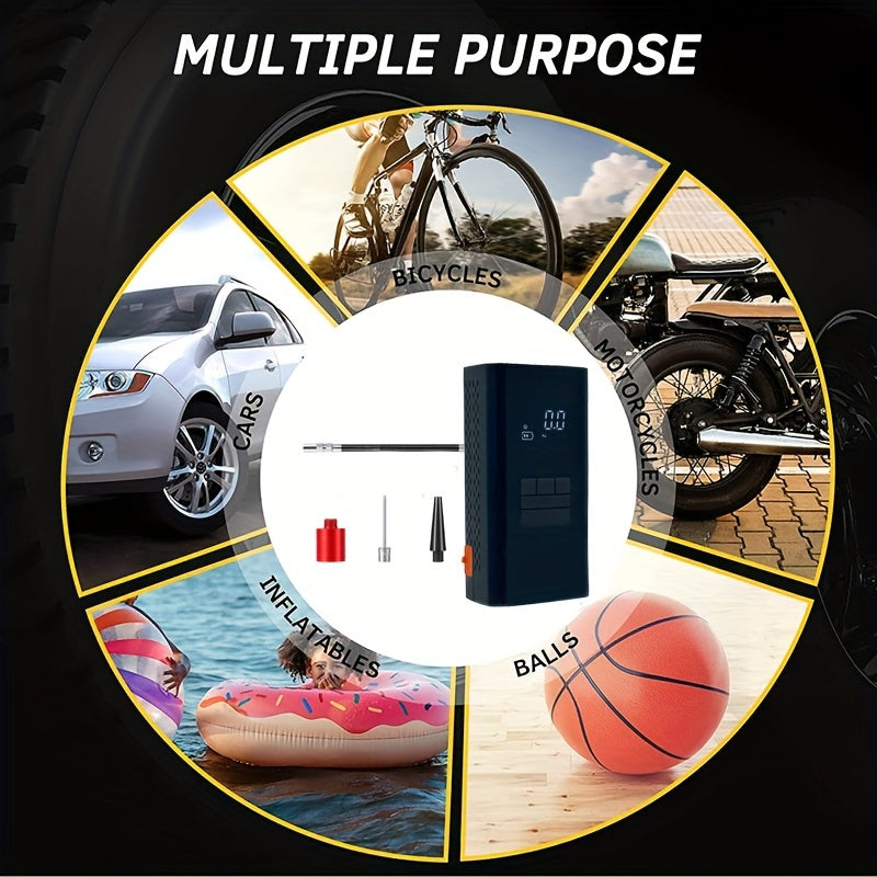 Portable 4-in-1 Air Compressor Pump 150PSI with Digital Screen