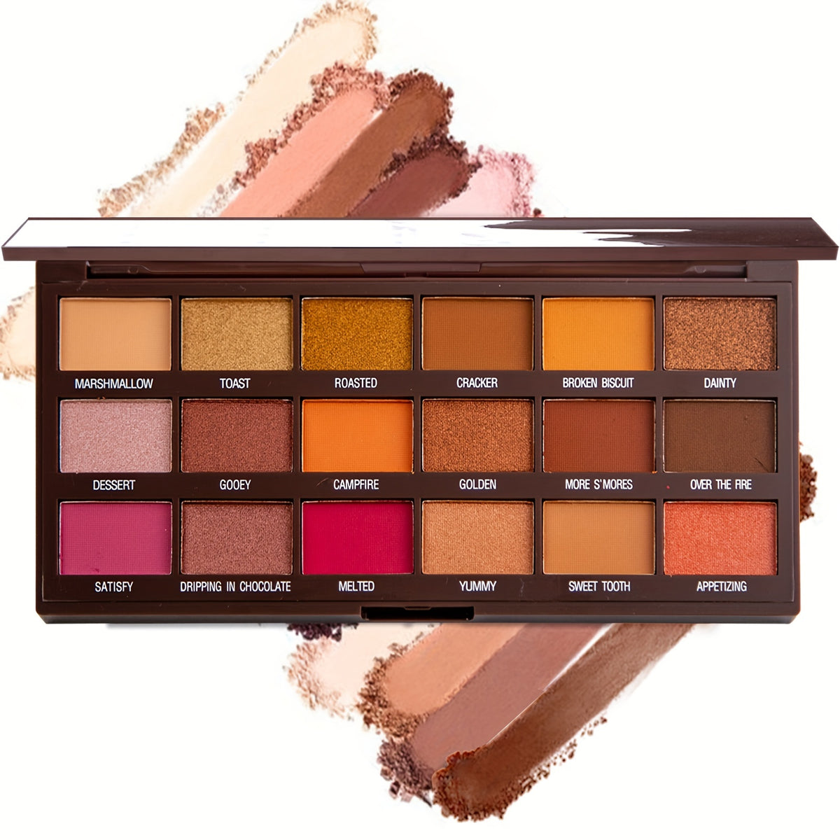 18-Color Chocolate Eyeshadow Palette Matte Glitter Shimmer Metallic Satin Finish