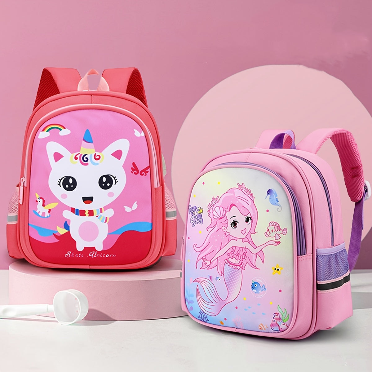 Kids Cartoon Mermaid Unicorn Backpack Lightweight Schoolbag