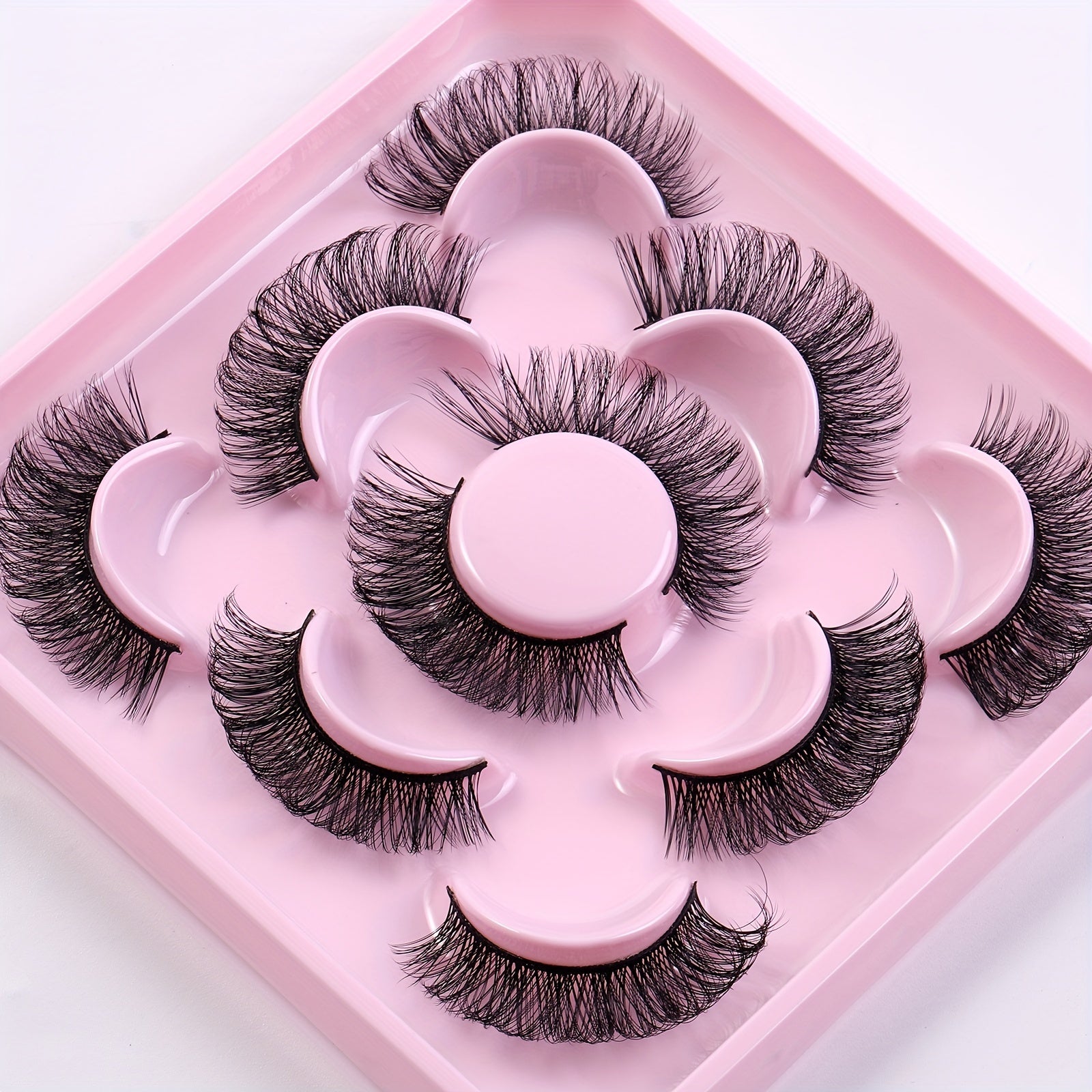 5 Pairs Faux Mink Lashes DD Curl Natural Volume False Eyelashes