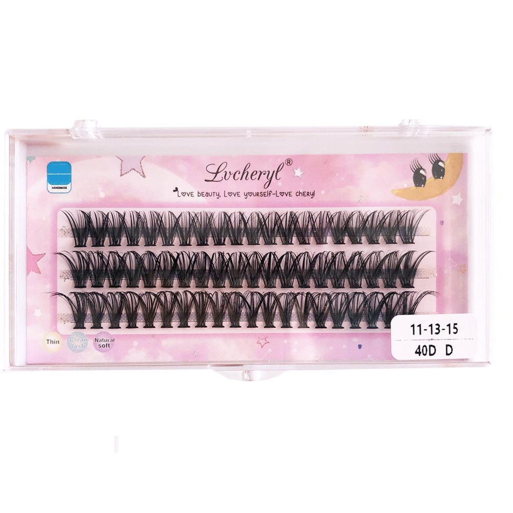 60 Clusters 40D 3 Rows Eyelashes Extention Natural Soft Faux Mink Lashes