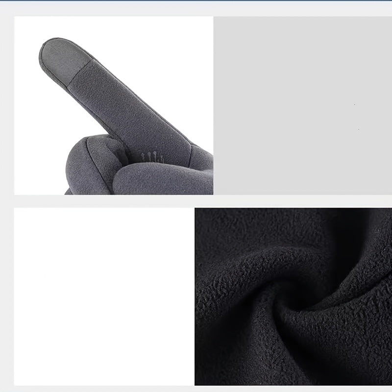 Winter Plus Fleece Waterproof Touch Screen Suede Windproof Gloves