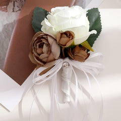 Romantic Rose and Pink Floral Boutonniere Wedding Accessory