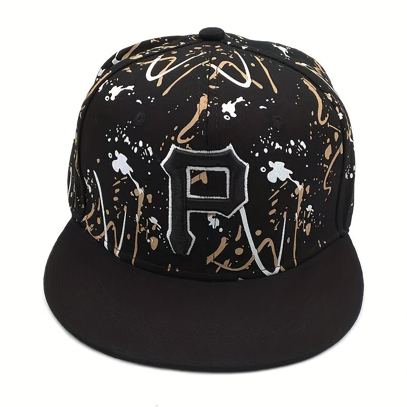 Men's P Embroidered Baseball Cap Casual Hip hop Outdoor Graffiti Sunshade Cap