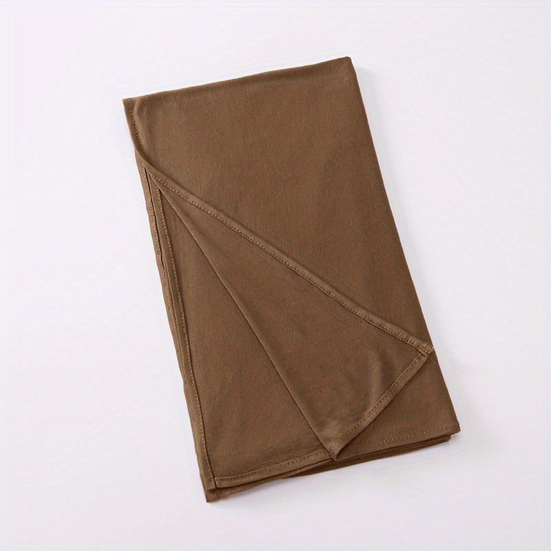 Long Hijab Solid Scarf Elastic Turban Large Shawl Bandana for Women