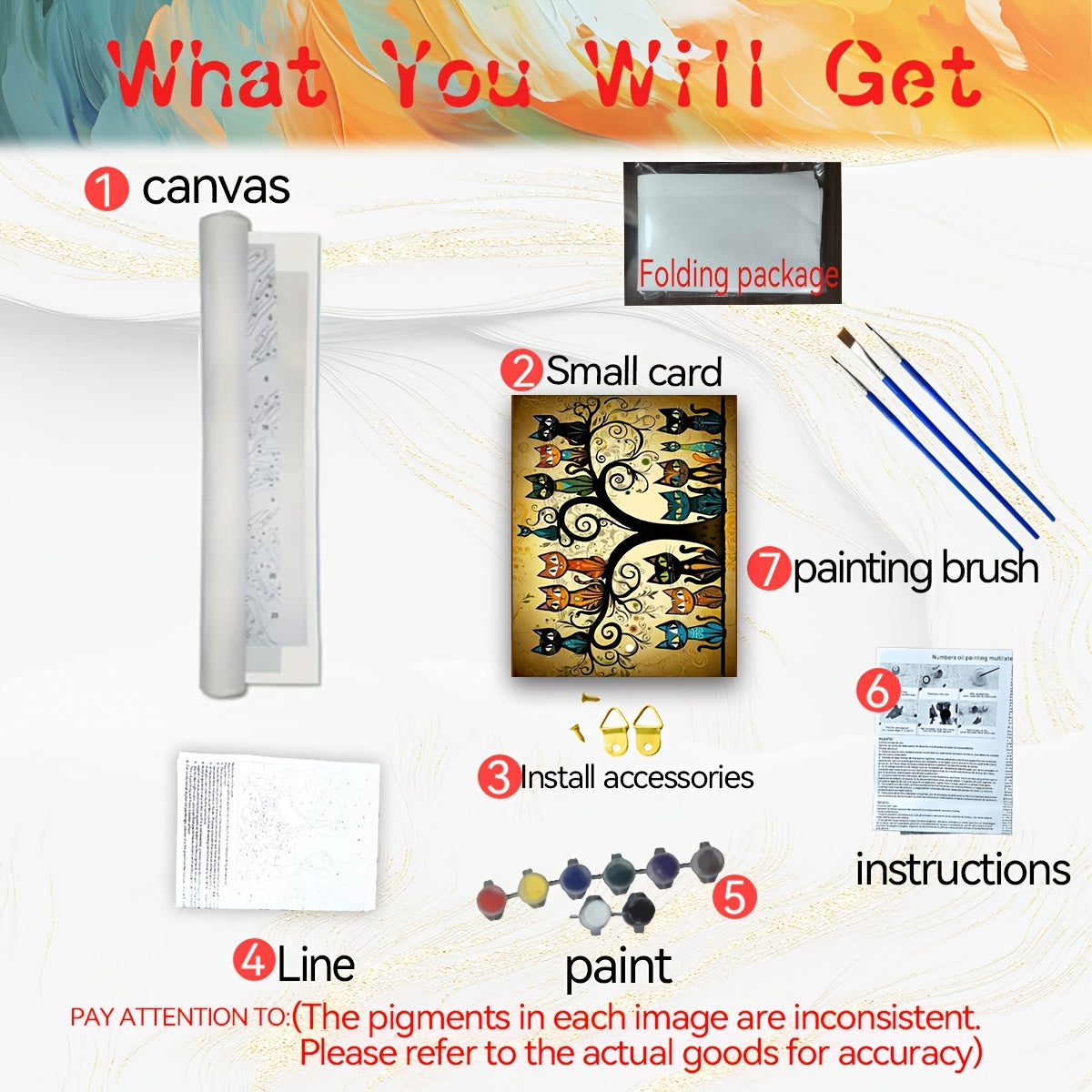 DIY Paint by Numbers Kit Tree Cat Relax Coloring Craft Ideal Gift