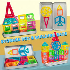 Mini Magnetic Building Blocks Toy Set for Kids with Iron Box