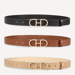 3pcs Double D Buckle Belt Set Classic PU Leather Waist Belt Women