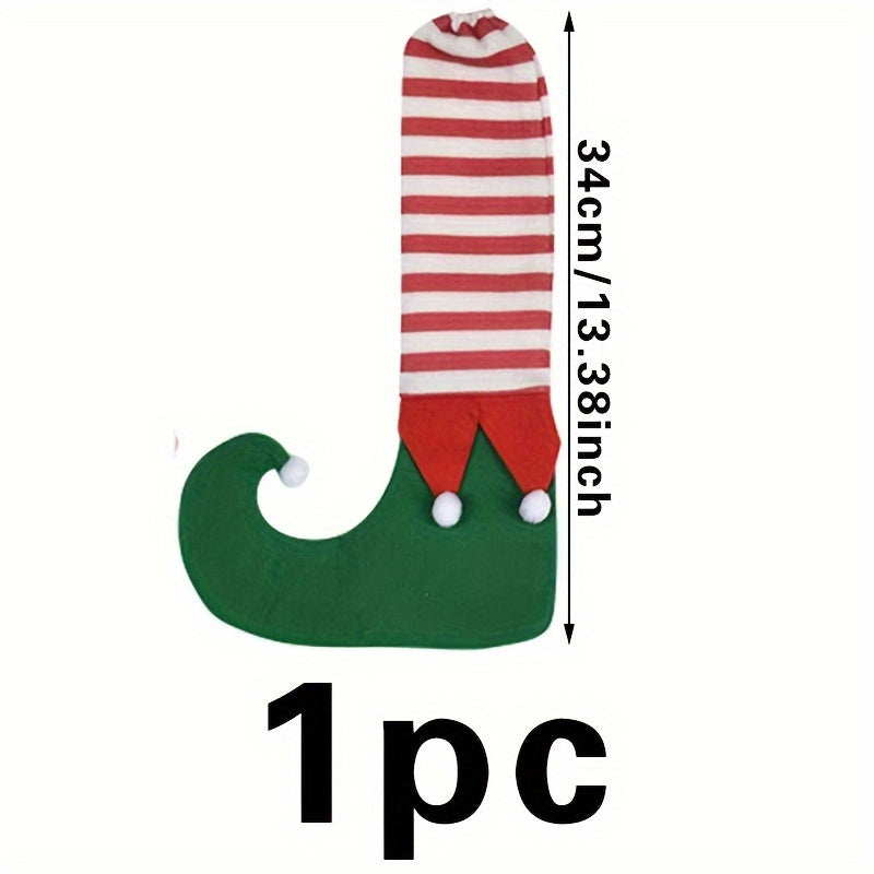 Christmas Chair Green Foot Cover Home Decoration